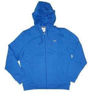 Lacoste Mens Full Zip Hoodie Blue Size 6 / L Large NWT